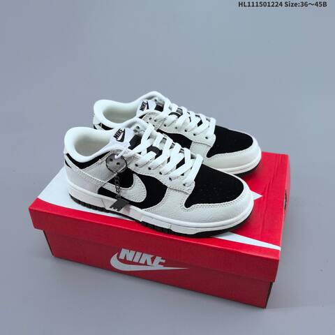 Nike SB Dunk Low Retro DIY White Black EU 36-45 Skate Shoe - Unisex (BS-62483)