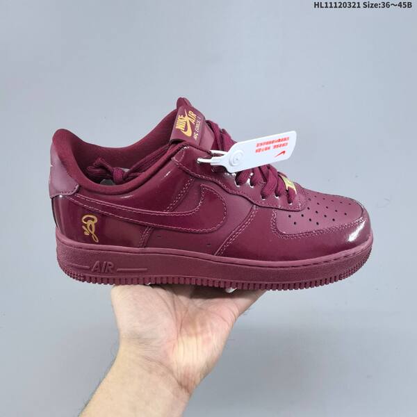 Nike Air Force 1 07 black grey white burgundy gold EU 36-45 sneaker