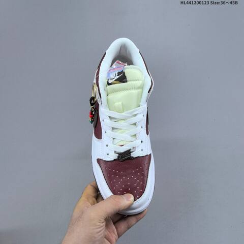 Nike SB Dunk Low White Burgundy Brown Pale Yellow EU 36-45 Skate Shoe - Unisex (BS-61809)