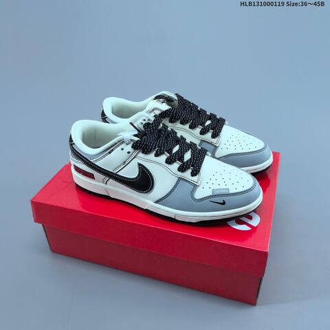 Nike Dunk Low Supreme Off White Grey Navy Blue EU 36-45 Skate Shoe - Unisex (BS-61893)