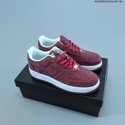 Nike Air Force 1 07 Kobe White Burgundy EU 36-45 Sneaker - Unisex (BS-61257)
