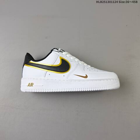 Nike Air Force 1 07 White Black Gold EU 36-45 Sneaker - Unisex (BS-63130)