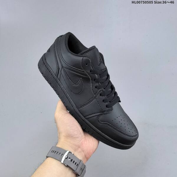 Jordan Air Jordan 1 Low Triple Black 36~46 casual