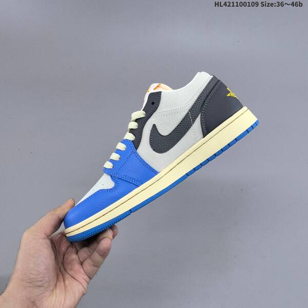 Nike Air Jordan 1 Low blue/gray/black/white 36~46 lifestyle