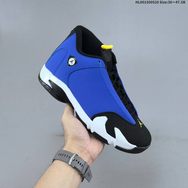 Jordan Air Jordan 14 Retro OG Laney blue/black/white with yellow accents 36~47.5 basketball