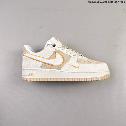 Nike Air Force 1 07 Light Beige Orange White EU 36-45 Sneaker - Unisex (BS-62826)