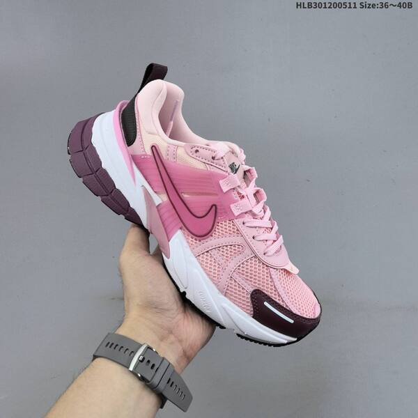 Nike V2K Run light pink dark pink burgundy white black EU 36-40 running shoe