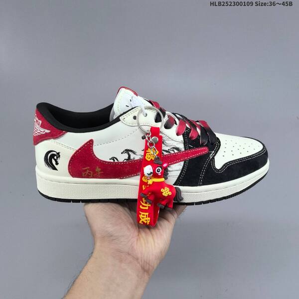 Nike Air Jordan 1 white/black/red 36~45B basketball