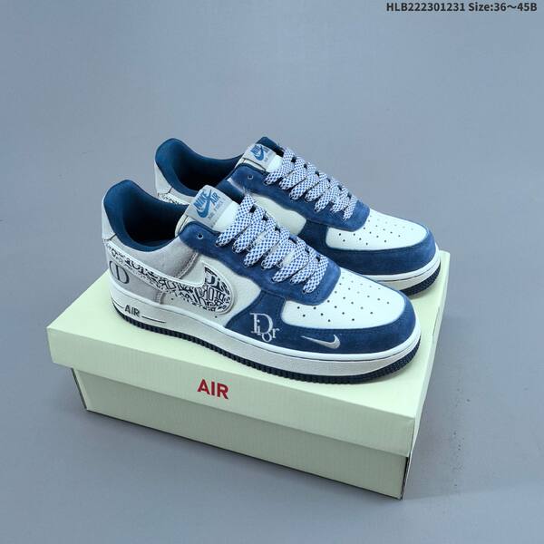 Nike Air Force 1 07 black white gray blue EU 36-45 skate shoe