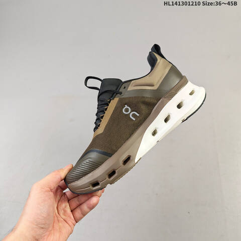 On Running Cloudnova X Olive Brown Black White EU 36-45 Running Shoe Running Sneakers - Unisex (BS-69748)