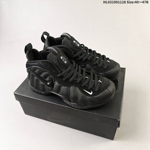 Nike Air Foamposite One Black Dark Grey White EU 40-47 Basketball Shoe - Men's (BS-62996)