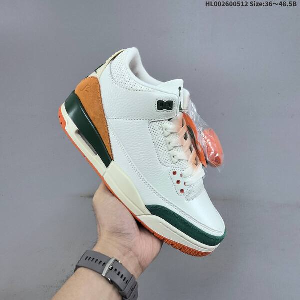 Jordan Air Jordan 3 Retro white/green/orange 36~48.5 basketball