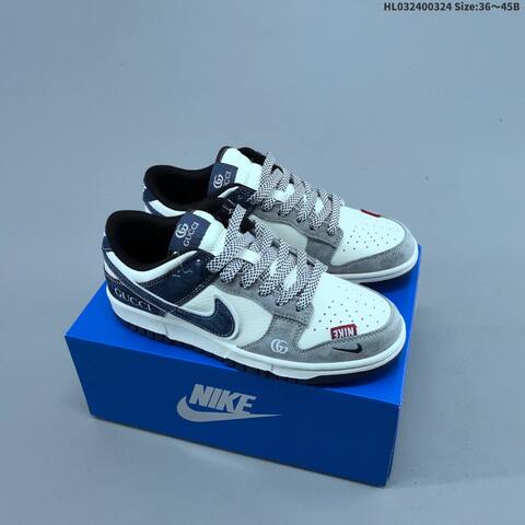 Nike SB Dunk Low Retro DIY White Navy Grey Black Red EU 36-45 Skate Shoe - Unisex (BS-61157)