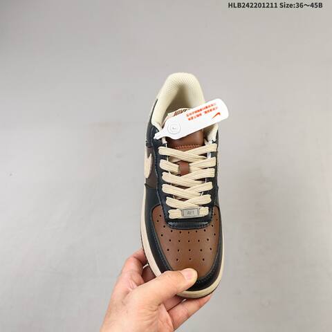 Nike Air Force 1 07 LV8 CJ9179-200 Black Brown Beige EU 36-45 Sneaker - Unisex (BS-62765)