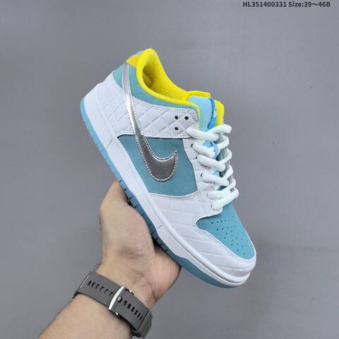 Nike SB Dunk Low Pro FTC White Light Blue Silver Yellow EU 39-46 Skate Shoe - Unisex (BS-61006)