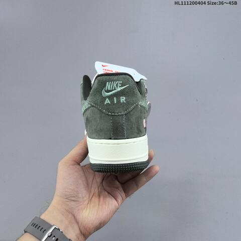Nike Air Force 1 Low Dark Green Light Green Off White Black EU 36-45 Sneaker - Unisex (BS-60940)