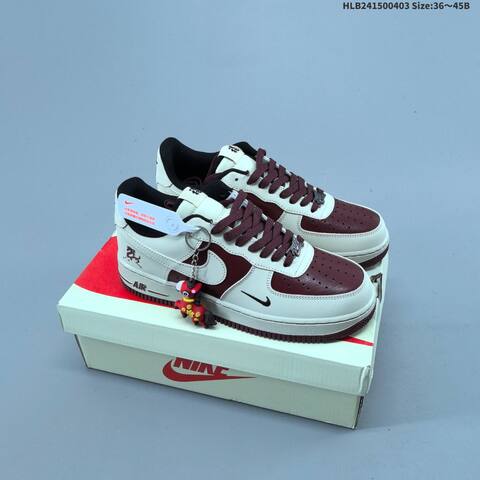 Nike Air Force 1 07 Low White Burgundy Blue Gold EU 36-45 Sneaker - Unisex (BS-60955)