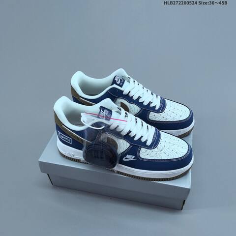 Nike Air Force 1 07 LV8 LD1999-030 Navy Blue White Olive Brown EU 36-45 Sneaker - Unisex (BS-60161)