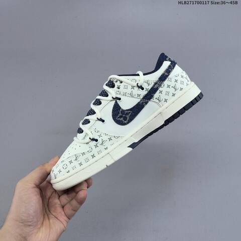 Nike Dunk SB Low Louis Vuitton Custom Off White Black Navy EU 36-45 Skate Shoe - Unisex (BS-61946)