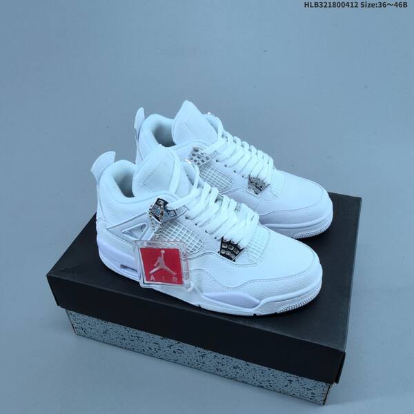 Jordan Air Jordan 4 Retro Pure Money white/silver 36~46 basketball