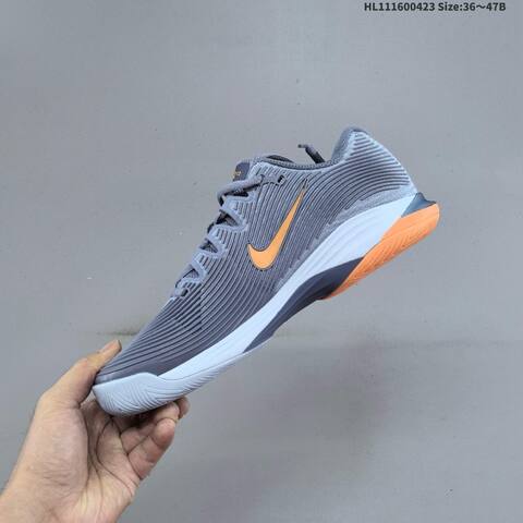 Nike Zoom Vapor 12 HC Light Grey Dark Grey Black Orange EU 36-47 Tennis Shoe - Unisex (BS-60577)
