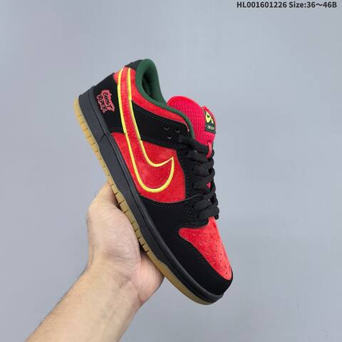 Nike SB Dunk Low Pro Red Black Green Yellow Gum EU 36-46 Skate Shoe - Unisex (BS-62440)