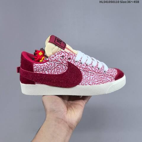 Nike Blazer Low 77 Jumbo White Red Cream EU 36-45 Skate Shoe - Unisex (BS-62094)