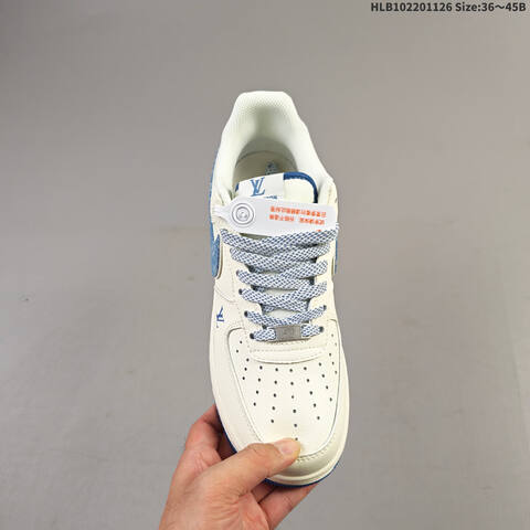 Nike Air Force 1 07 LV8 White Blue EU 36-45 Skate Shoe - Unisex (BS-63052)