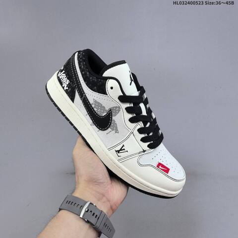 Jordan Air Jordan 1 Low White Black Grey Red EU 36-45 Sneaker - Unisex (BS-60181)
