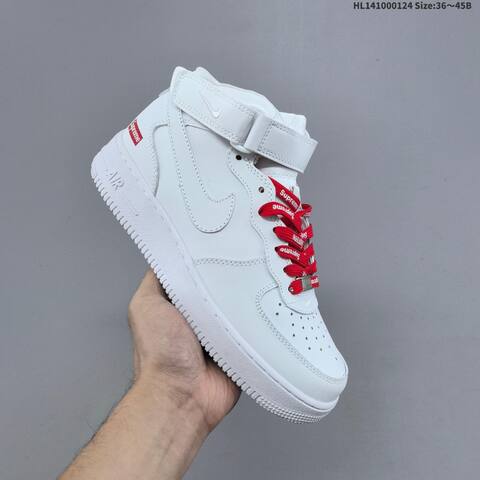 Nike Air Force 1 Mid 07 Supreme FZ8784 White Black Red EU 36-45 Sneaker - Unisex (BS-61792)