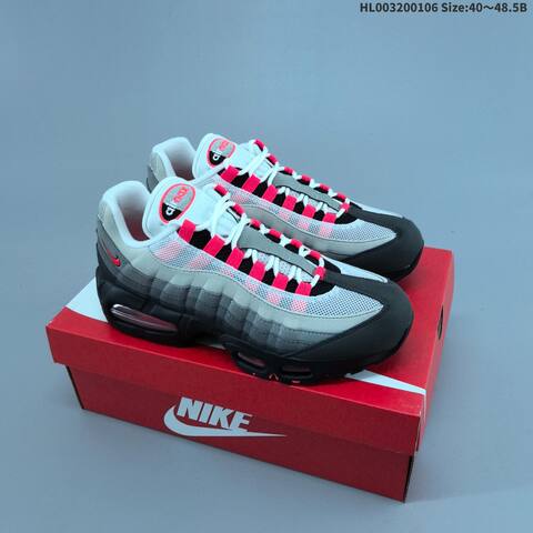 Nike Air Max 95 White Grey Black Red EU 40-48 5 Running Shoe - Men's (BS-62202)