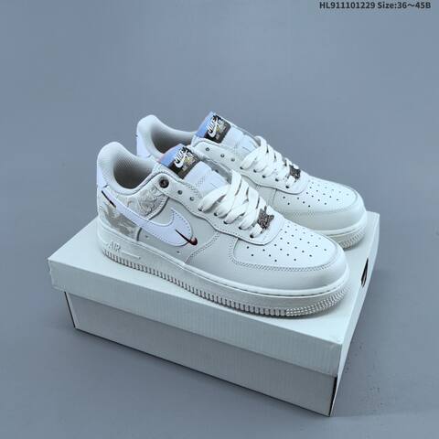 Nike Air Force 1 07 IQ1119 011 Off White White Burgundy Multicolor EU 36 45 Sneaker EU 36-45 - Unisex (BS-62343)