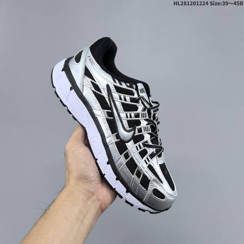 Nike P-6000 Black Silver White Blue EU 39-45 Running Shoe - Unisex (BS-62484)