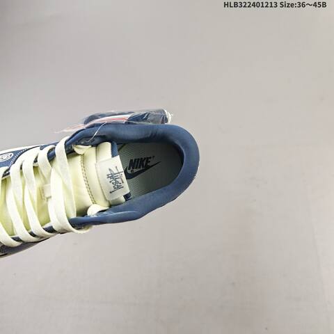 Nike SB Dunk Low Retro DIY Stussy Sail Navy Blue White EU 36-45 Skate Shoe - Unisex (BS-62720)