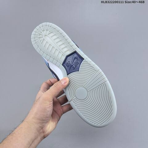 Nike SB Dunk Low Pro White Light Blue Navy Blue Grey EU 40-46 Skate Shoe - Men's (BS-62059)