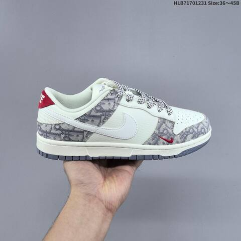 Nike Dunk Low White Grey Black EU 36-45 Skate Shoe - Unisex (BS-62287)
