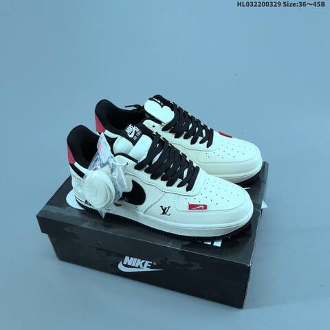 Nike Air Force 1 Low Off White Black Red Navy EU 36-45 Sneaker - Unisex (BS-61056)