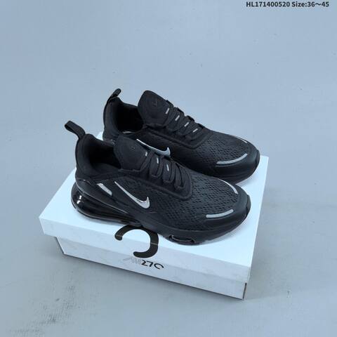 Nike Air Max 270 Flyknit Black Silver EU 36-45 Running Shoe - Unisex (BS-60241)