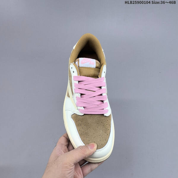 Nike Air Jordan 1 x Travis Scott brown/white/pink 36~46B lifestyle