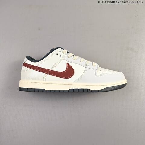 Nike SB Dunk Low Off White Burgundy Dark Navy Cream EU 36-46 Skate Shoe - Unisex (BS-63080)