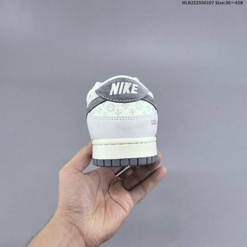 Nike SB Dunk Low Louis Vuitton Custom Off White Light Gray Dark Gray EU 36-45 Skate Shoe - Unisex (BS-62168)
