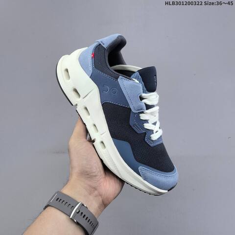 On Cloud Tec Gray White Navy Blue EU 36-45 Running Shoe Running Sneakers - Unisex (BS-69666)