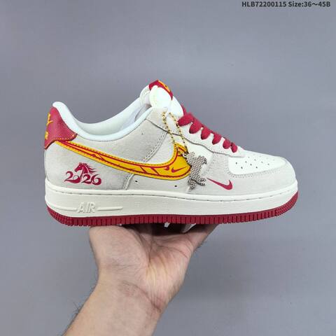 Nike Air Force 1 07 Low Off White Black Red Gold EU 36-45 Sneaker - Unisex (BS-61974)