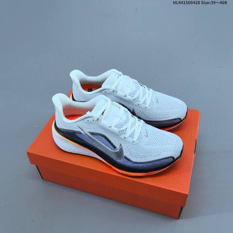Nike Air Zoom Pegasus 42 White Silver Purple Orange Black EU 39-46 Running Shoe - Unisex (BS-60629)