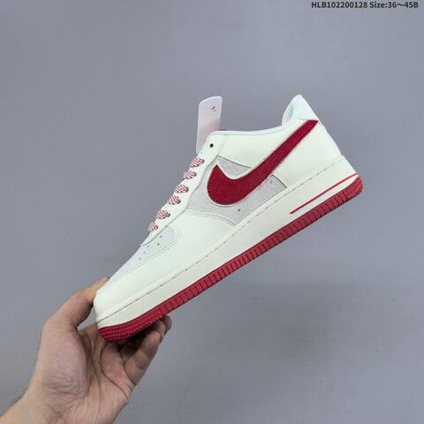 Nike Air Force 1 Low Sail White Red EU 36-45 Sneaker - Unisex (BS-61709)