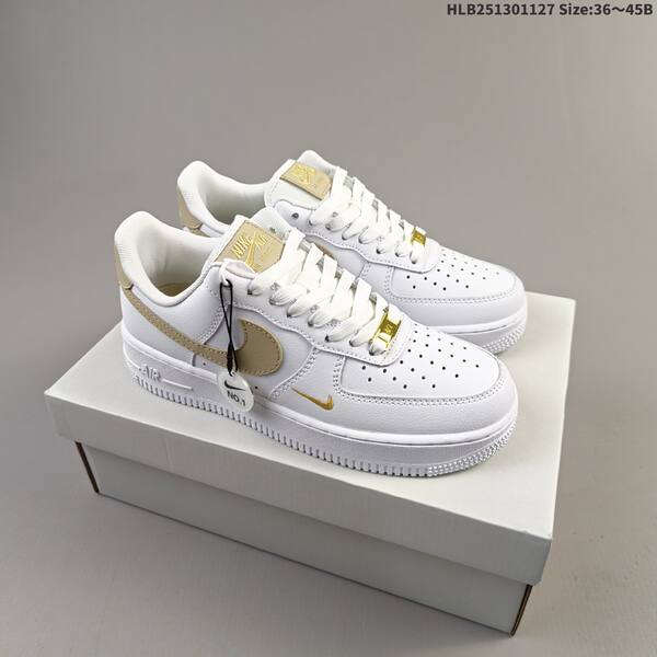 Nike Air Force 1 07 white light grey gold EU 36-45 sneaker