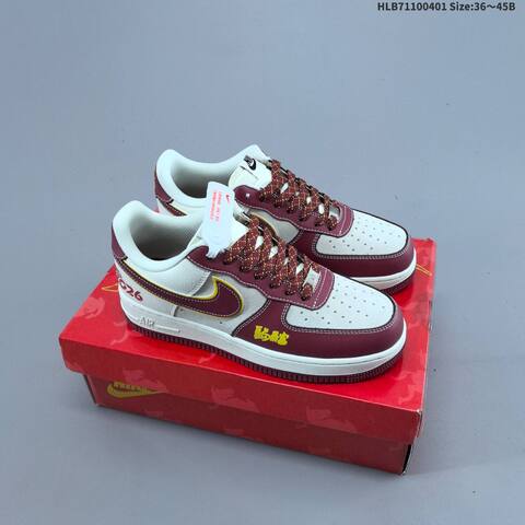 Nike Air Force 1 07 LV8 White Black Red Yellow EU 36-45 Sneaker - Unisex (BS-60987)
