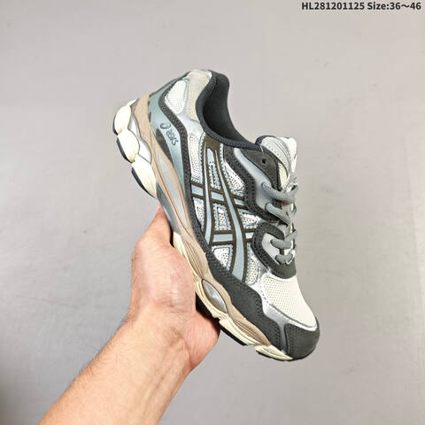 ASICS GEL-NYC Silver Dark Grey Cream EU 36-46 Running Shoe Running Sneakers - Unisex (BS-69228)