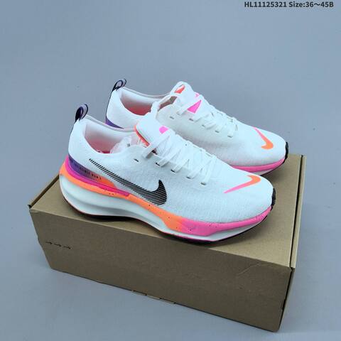 Nike ZoomX Invincible Run FK 3 White Black Orange Pink Purple EU 36-45 Running Shoe - Unisex (BS-61213)