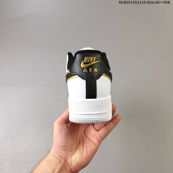 Nike Air Force 1 07 white black gold EU 36-45 sneaker
